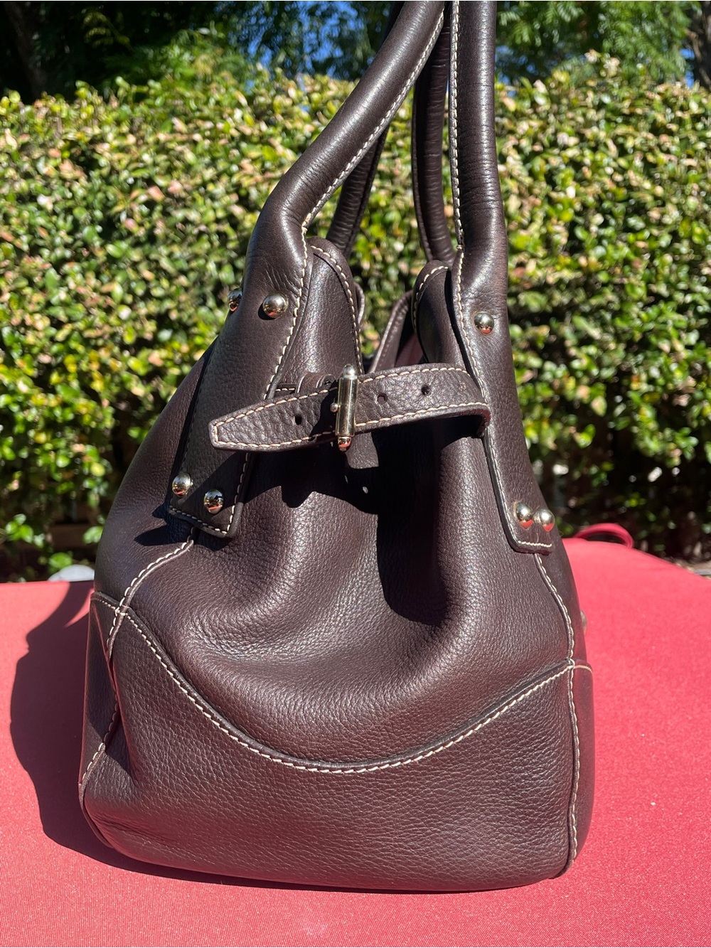 Dooney & Burke Dark Brown Annalisa Logo Lock Satchel - Picture 5 of 9